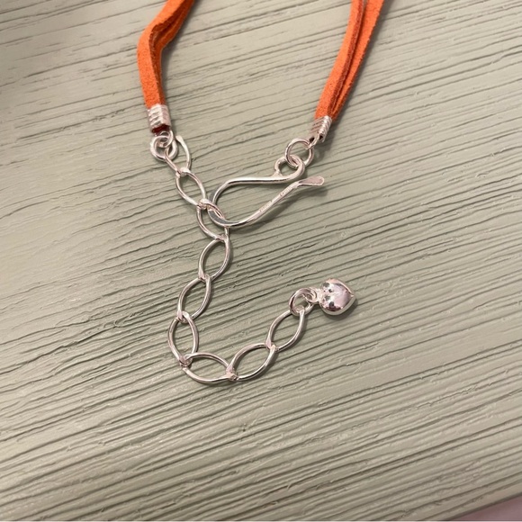 Jay King Jasper Heart Necklace with Sterling Silver & Suede - Picture 7 of 11